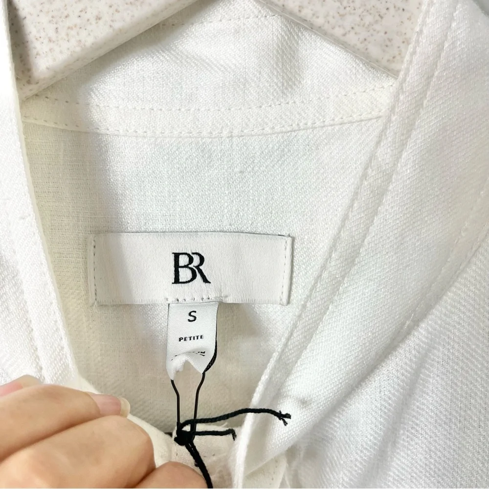 NEW Banana Republic Lisa 100% Linen Wide Leg Jumpsuit White size small petite